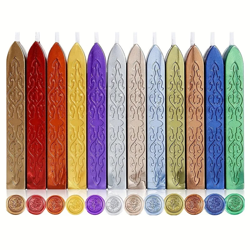 Wax Seal Stamp Kit - 12 stks/zak Metallic Gemengde Kleur Zegellak