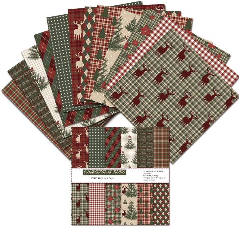 Graph Paper Pad - 1Set Vintage Vrolijk Kerstfeest Plakboek Papierblok