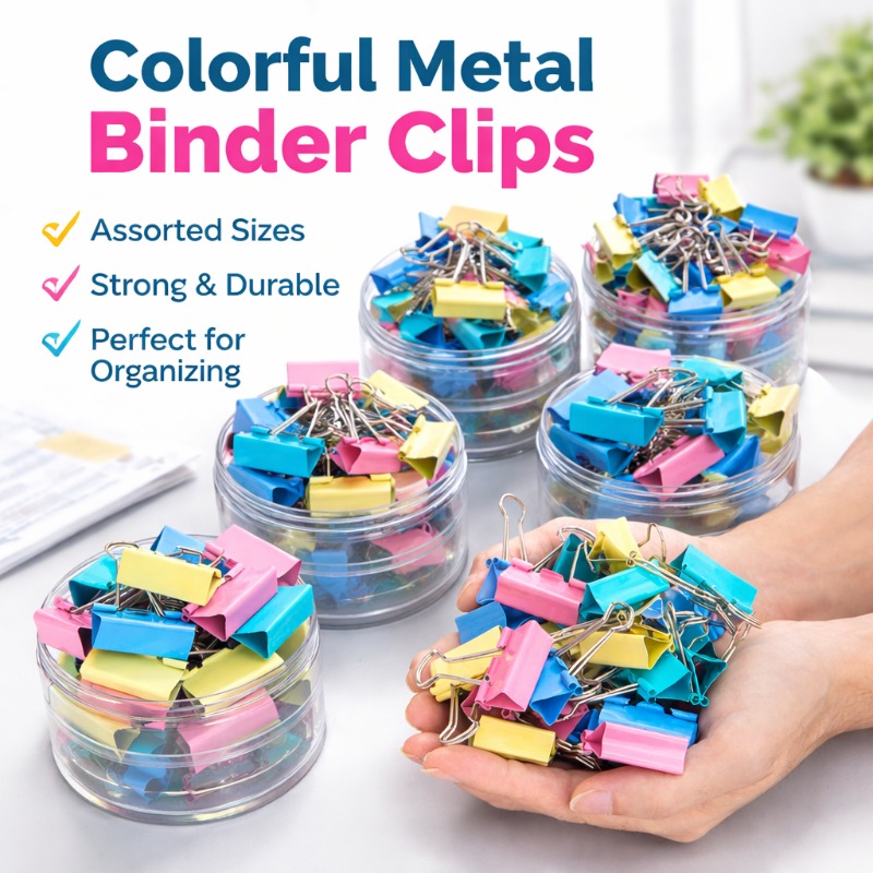 Office Stationery And Supply - 40 stuks/set lange kleurrijke metalen klemmen,