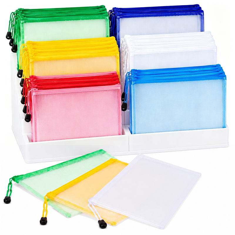 Portfolio Folder Zip - 5/20PCS A4/A5 Mesh Ritszakjes Doorzichtige &