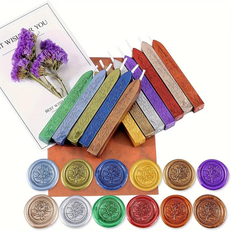 12 stks/zak Metallic Gemengde  - Wax Seal Stamp Kit recensie en prijs