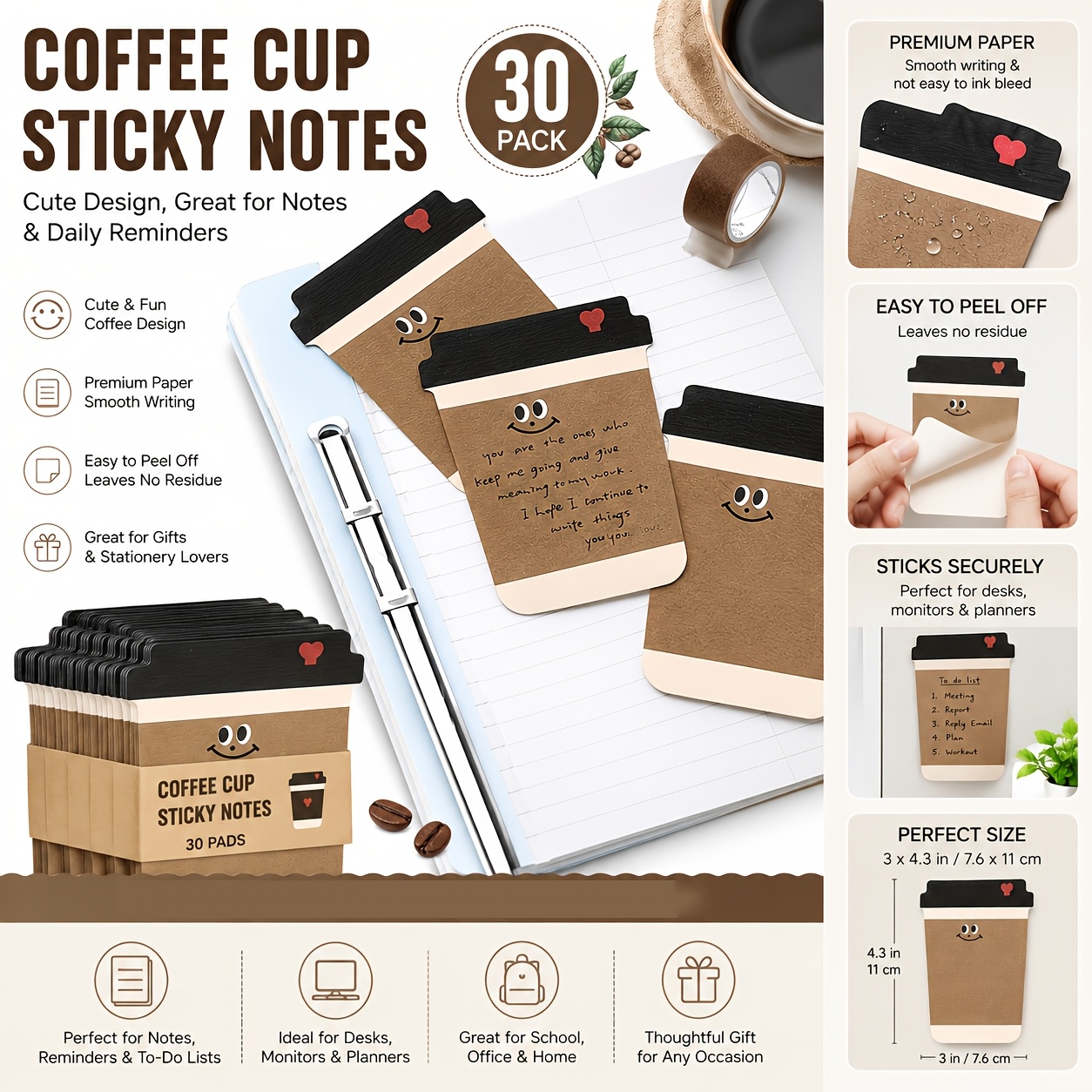 Grappig koffiepatroon Sticky N - Graph Paper Pad recensie en prijs